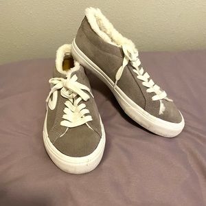 Fleece lined suede sneakers